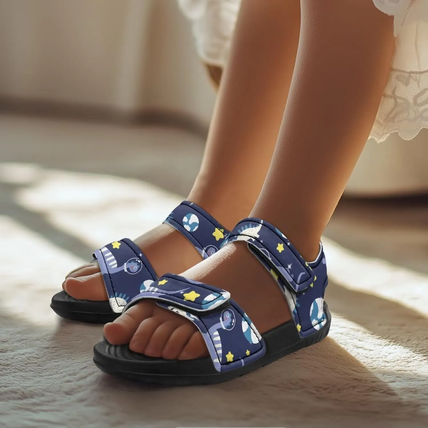 3D Dinosaur Camouflage Sandals for Boys Casual Outdoor Sport Athletic Sandals Adjustable Summer Beach Water Shoes for Kids and Toddler
