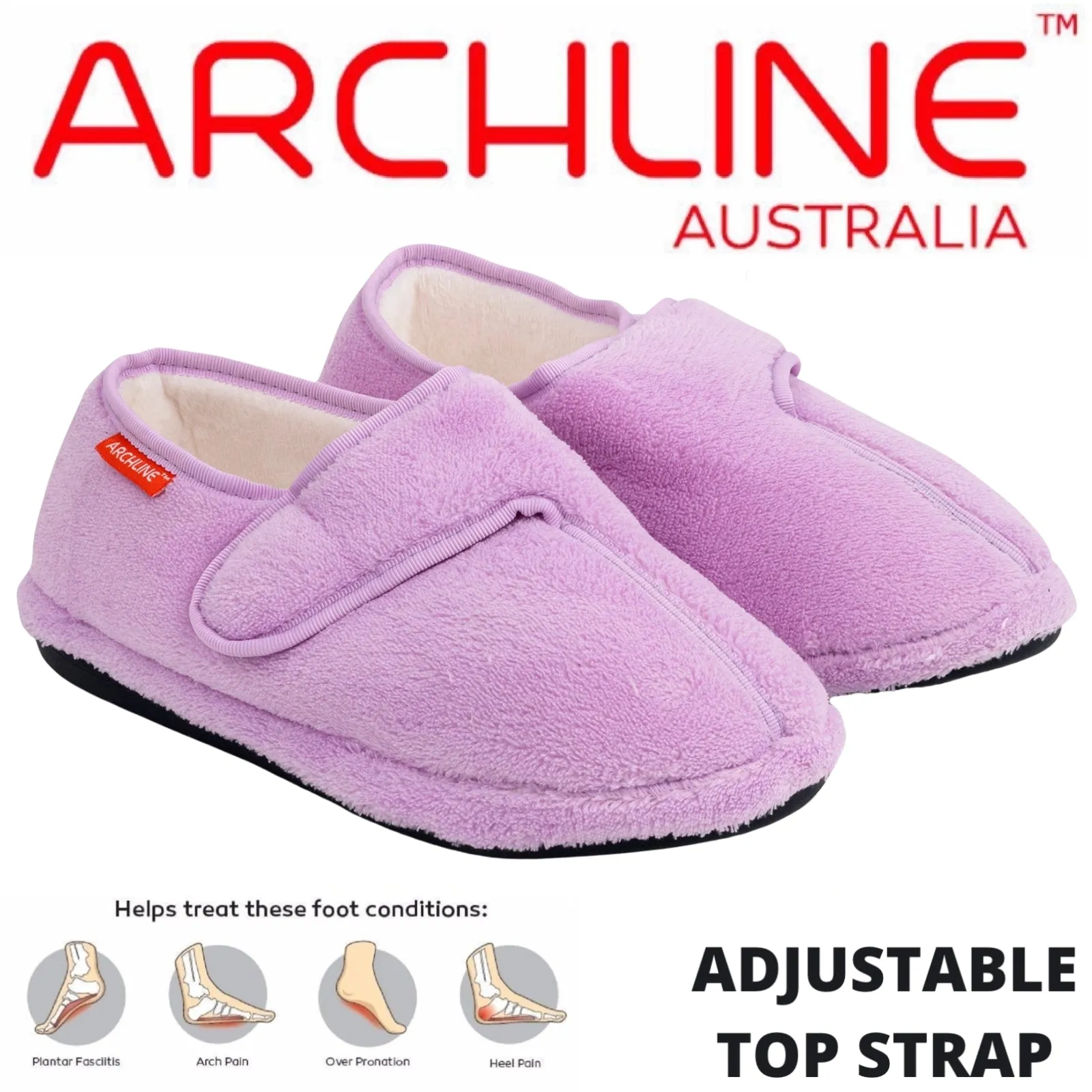 ARCHLINE Orthotic Plus Slippers Closed Scuffs Pain Relief Moccasins - Lilac - EU 41
