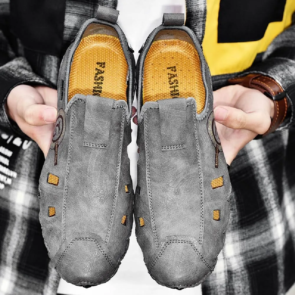 Asifn Men's Casual Loafers Non-Slip Comfortable Breathable Driving Shoes Adjustable Summer Waterproof Cushioning Beach Shoes