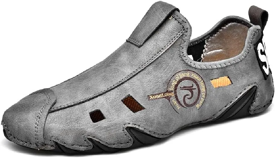 Asifn Men's Casual Loafers Non-Slip Comfortable Breathable Driving Shoes Adjustable Summer Waterproof Cushioning Beach Shoes