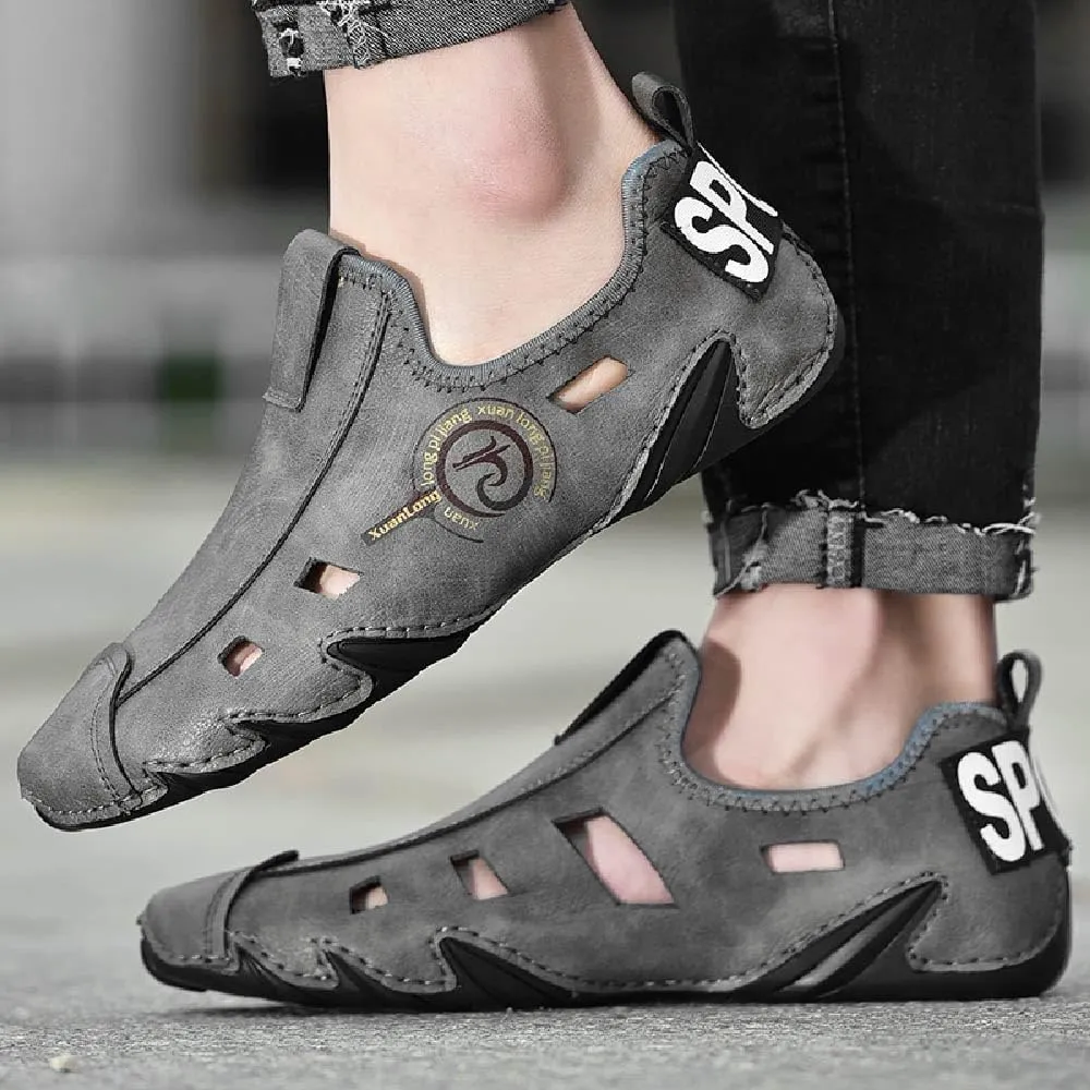 Asifn Men's Casual Loafers Non-Slip Comfortable Breathable Driving Shoes Adjustable Summer Waterproof Cushioning Beach Shoes