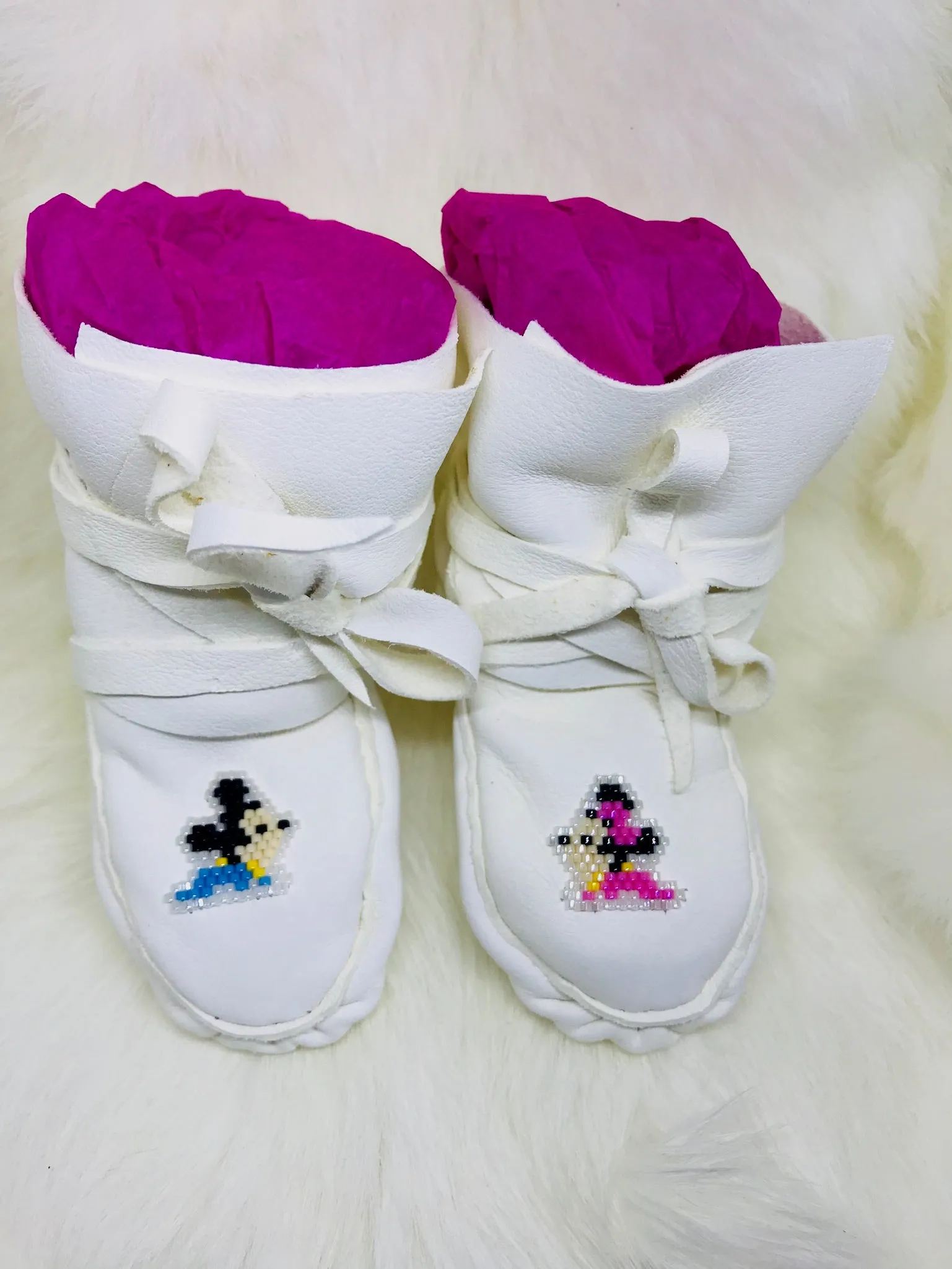 Baby's First Moccasins (Wrap Around Style, With Beadwork)