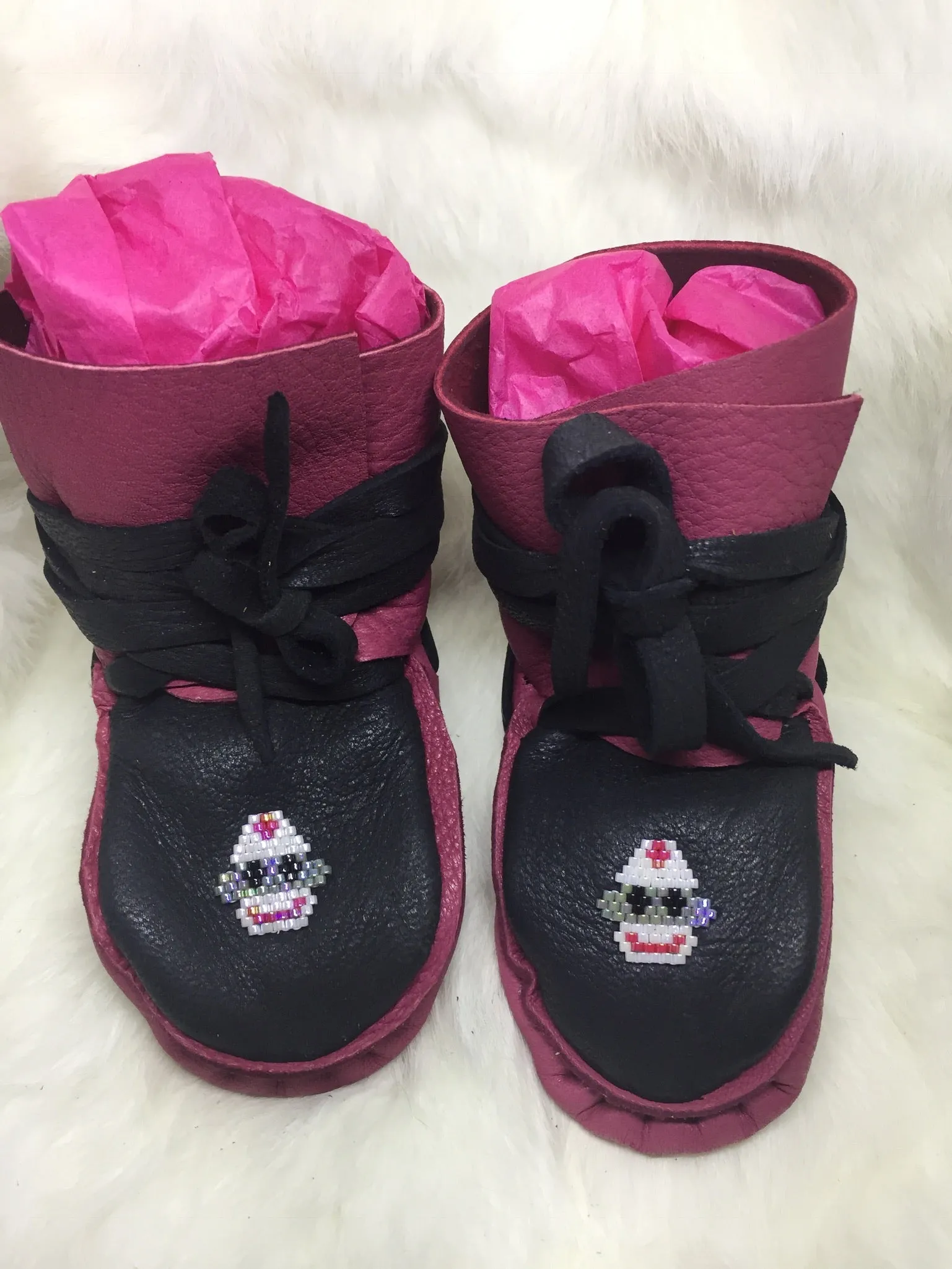 Baby's First Moccasins (Wrap Around Style, With Beadwork)
