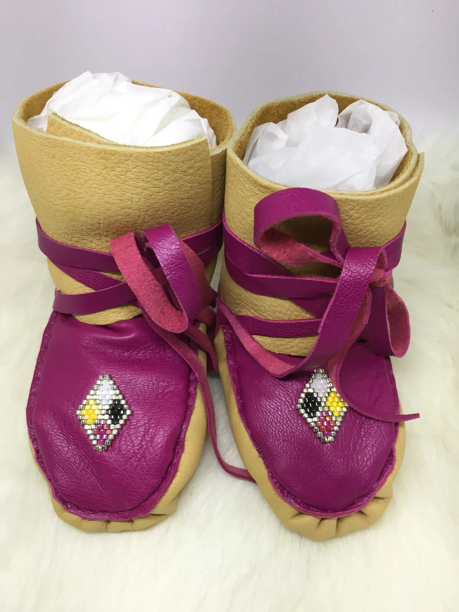 Baby's First Moccasins (Wrap Around Style, With Beadwork)