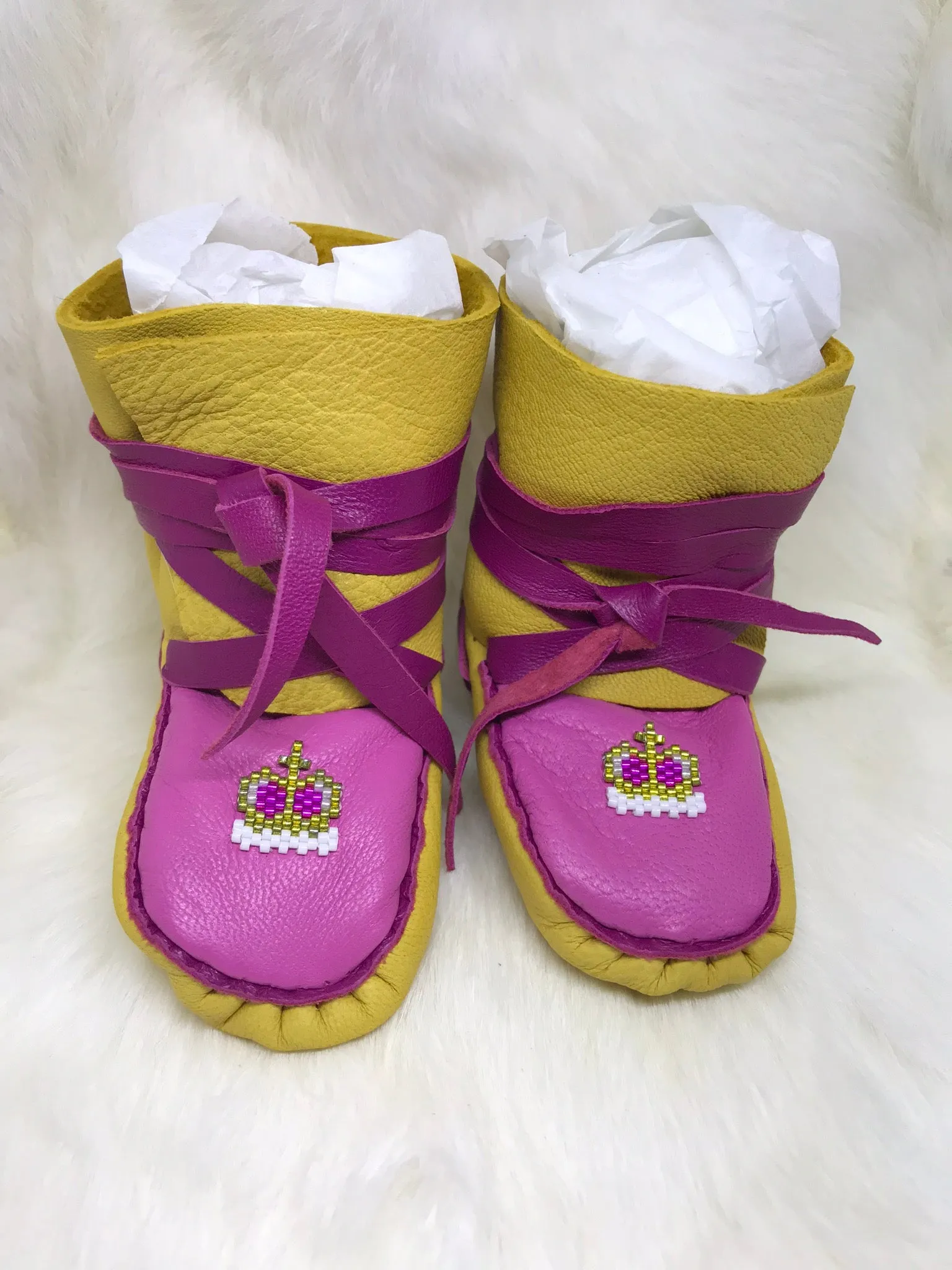Baby's First Moccasins (Wrap Around Style, With Beadwork)