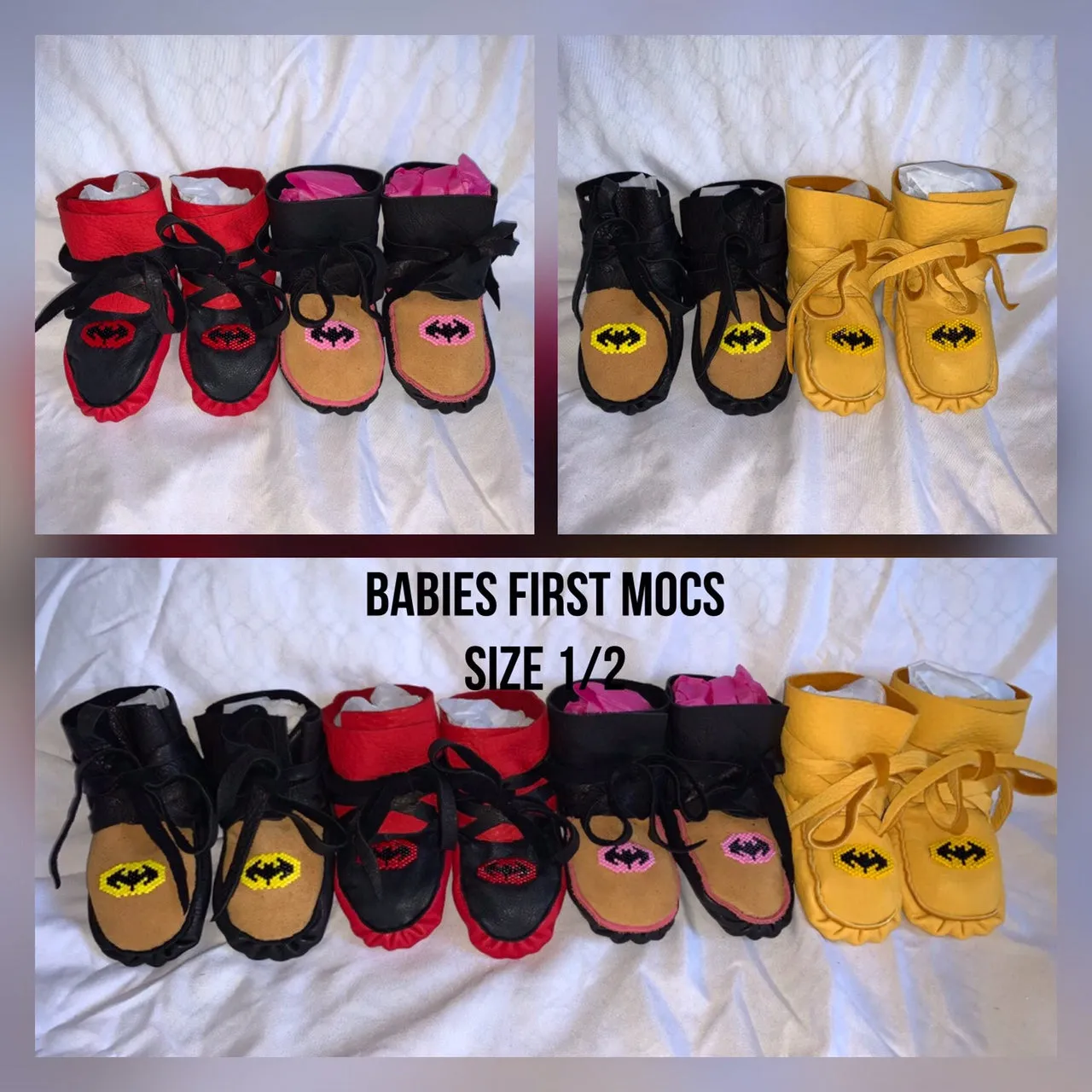 Baby's First Moccasins (Wrap Around Style, With Beadwork)