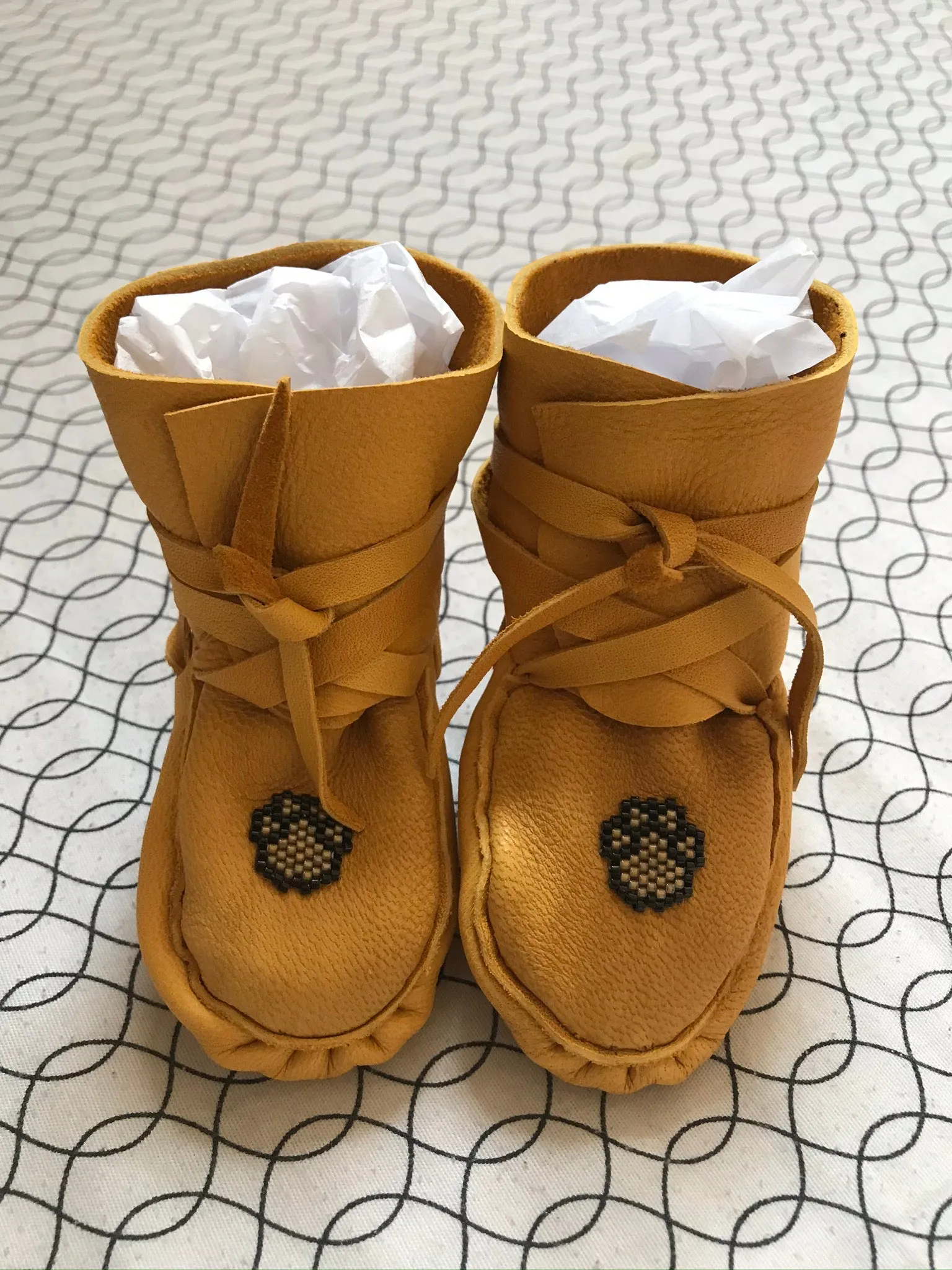 Baby's First Moccasins (Wrap Around Style, With Beadwork)