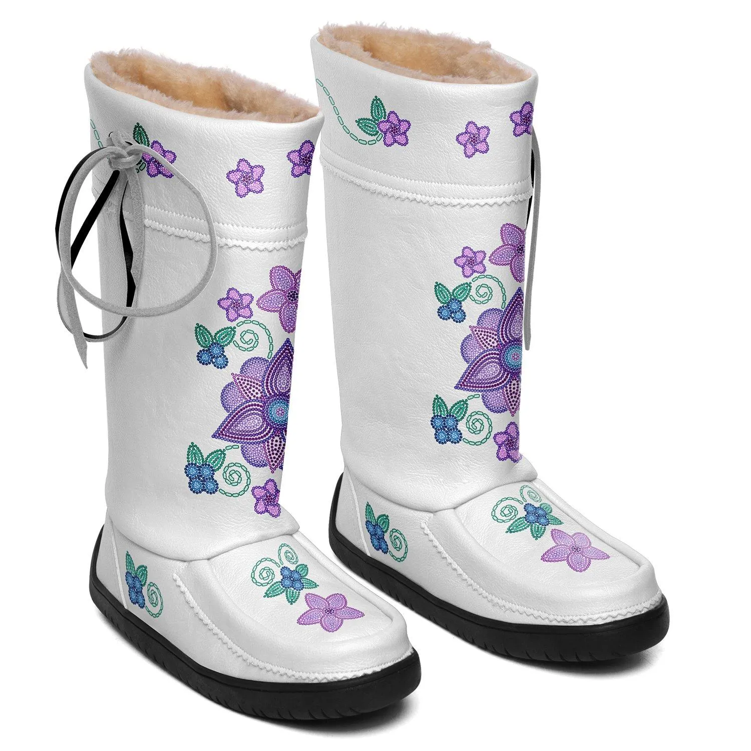 Berry Picking White Real Leather MocLux