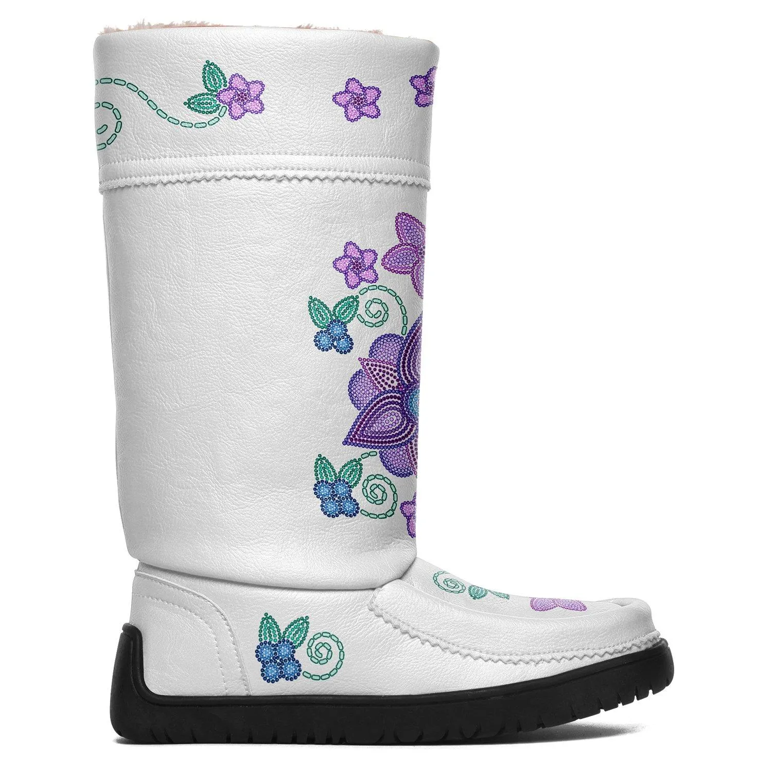 Berry Picking White Real Leather MocLux