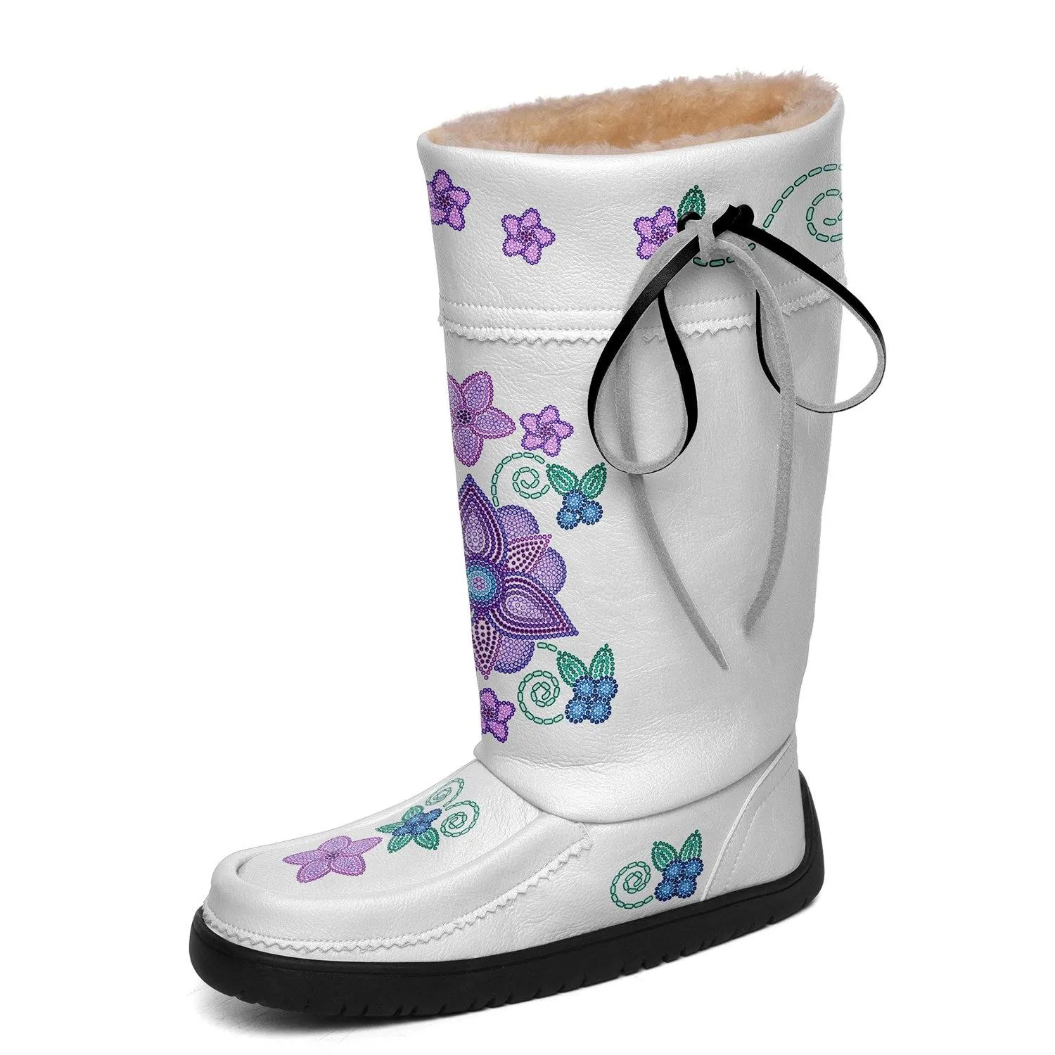 Berry Picking White Real Leather MocLux