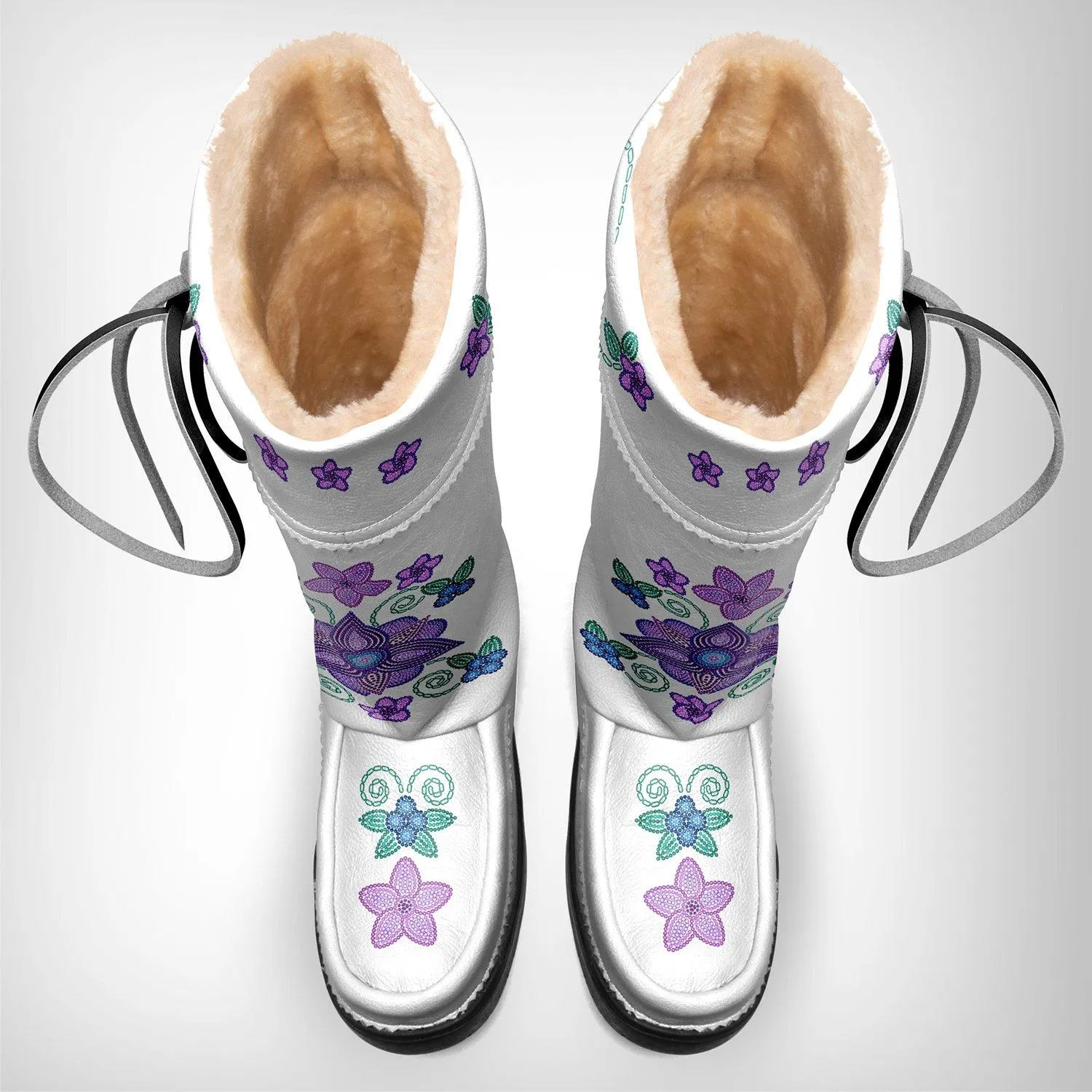 Berry Picking White Real Leather MocLux