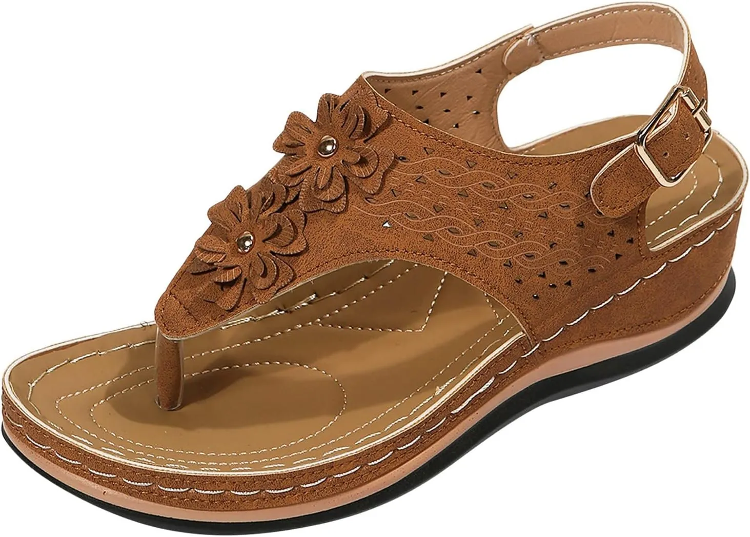 black sandals women Orthopedic Sandals for Women Fashion,Womens Walking Sandals with Arch Support Anti-Slip Comfortable Casual Flip Flops