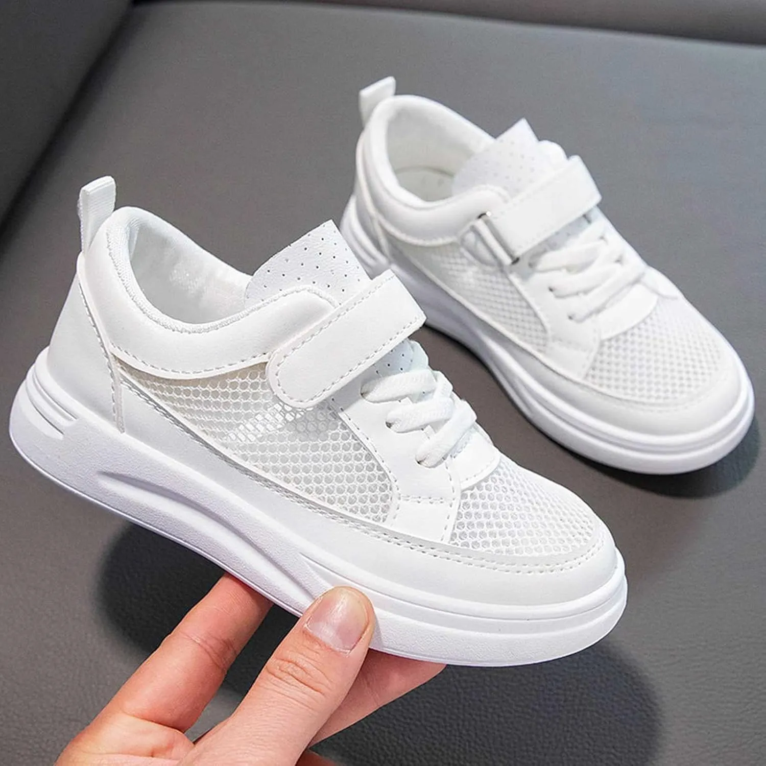 Boys Girls Mesh Sneaker Breathable Non Slip Tennis Shoes Running Sports Walking Athletic Shoes Comfort Walking Shoes