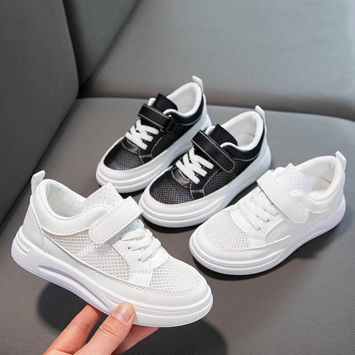 Boys Girls Mesh Sneaker Breathable Non Slip Tennis Shoes Running Sports Walking Athletic Shoes Comfort Walking Shoes
