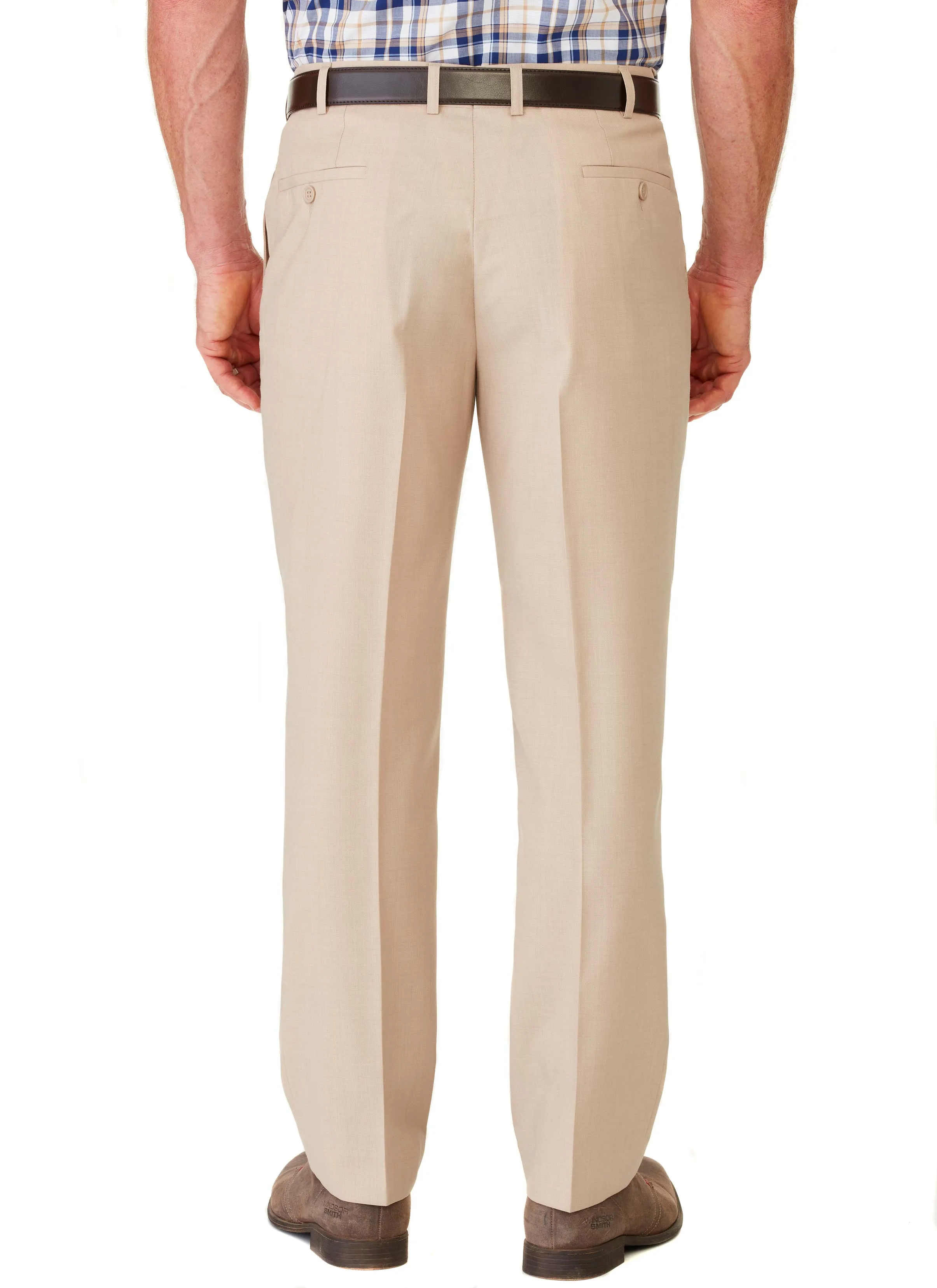 CHELSEA PLEAT FRONT TROUSER - BONE