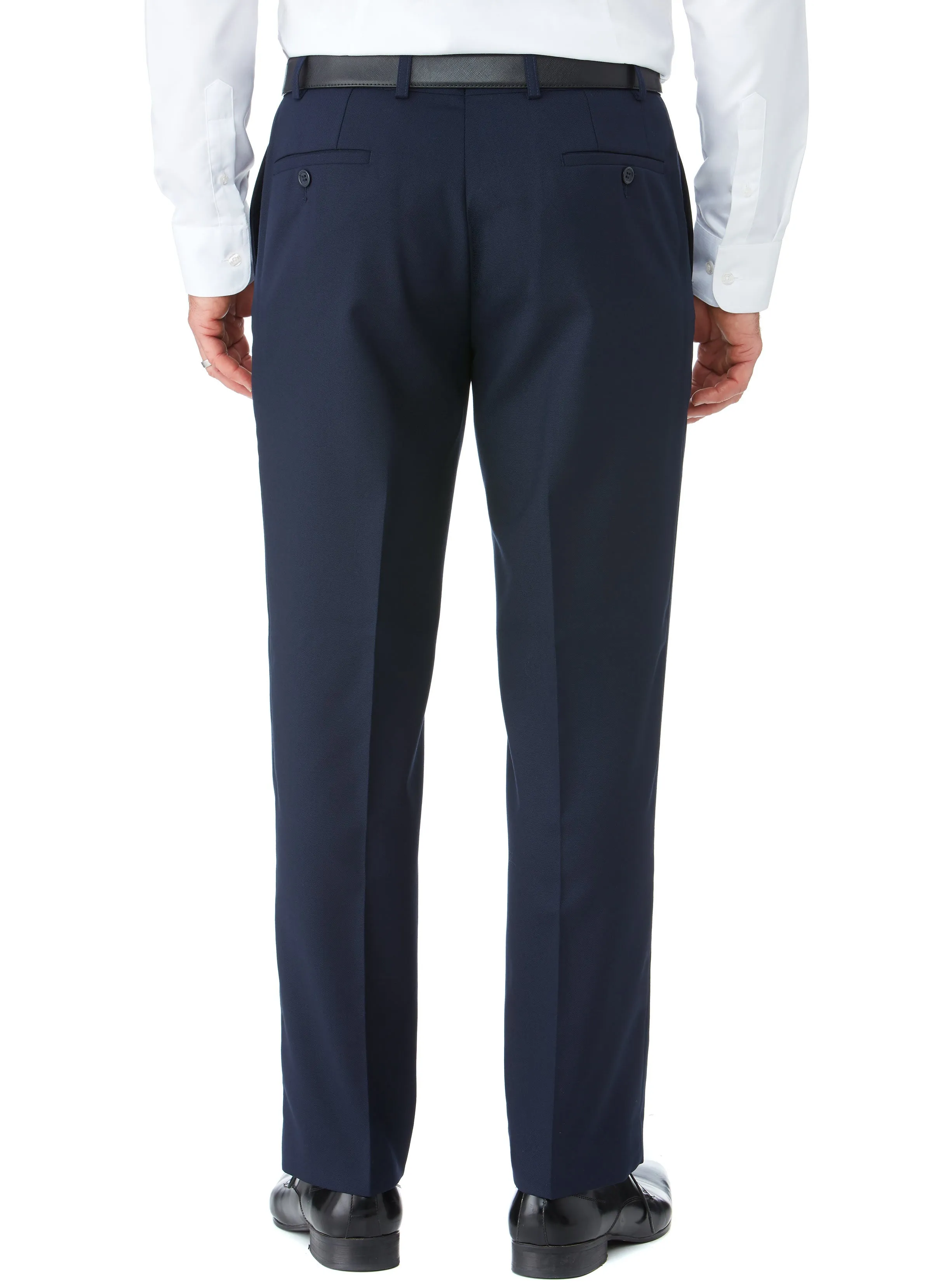 DAYLESFORD WOOL RICH FLAT FRONT TROUSER - NAVY