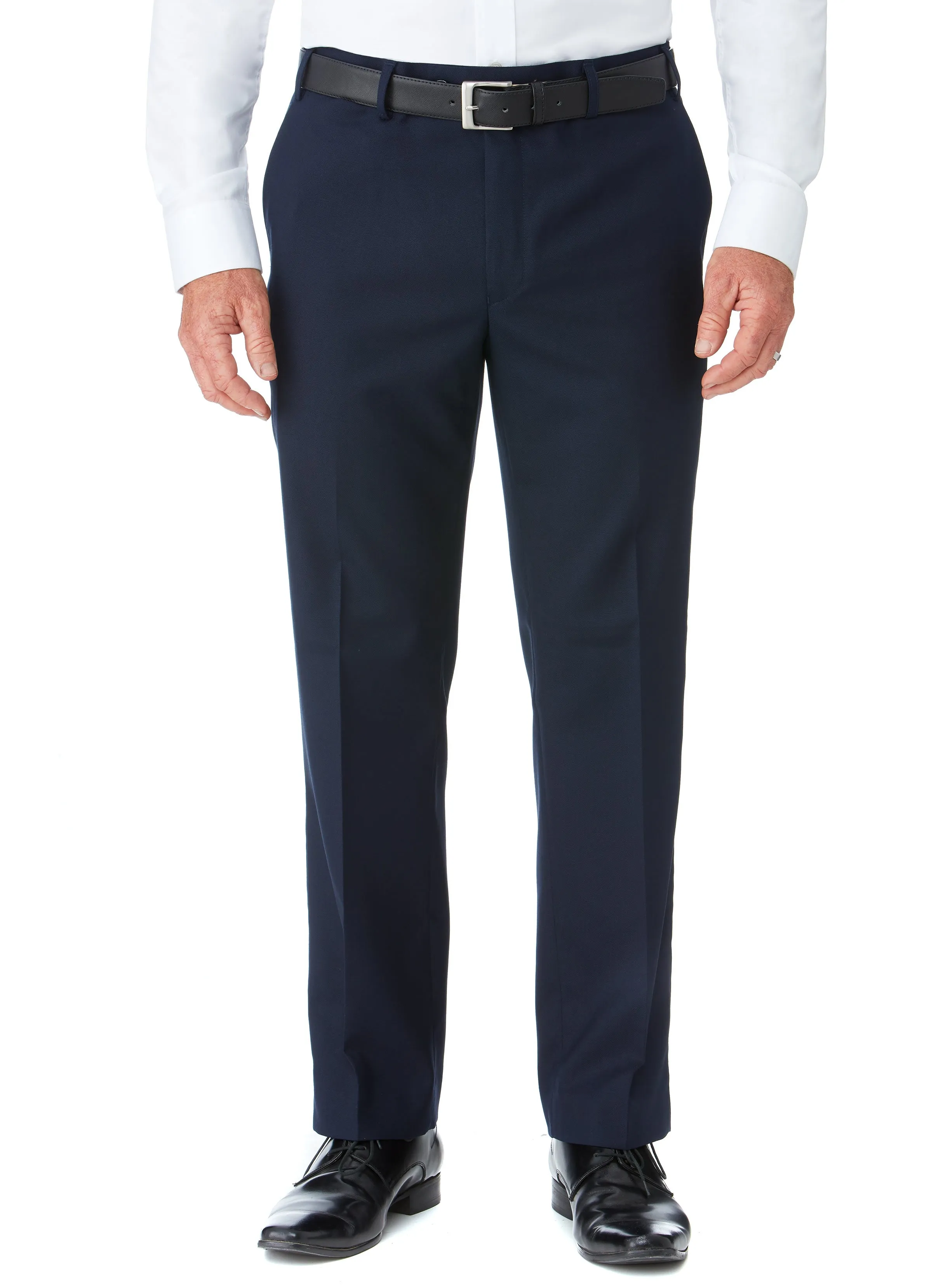 DAYLESFORD WOOL RICH FLAT FRONT TROUSER - NAVY