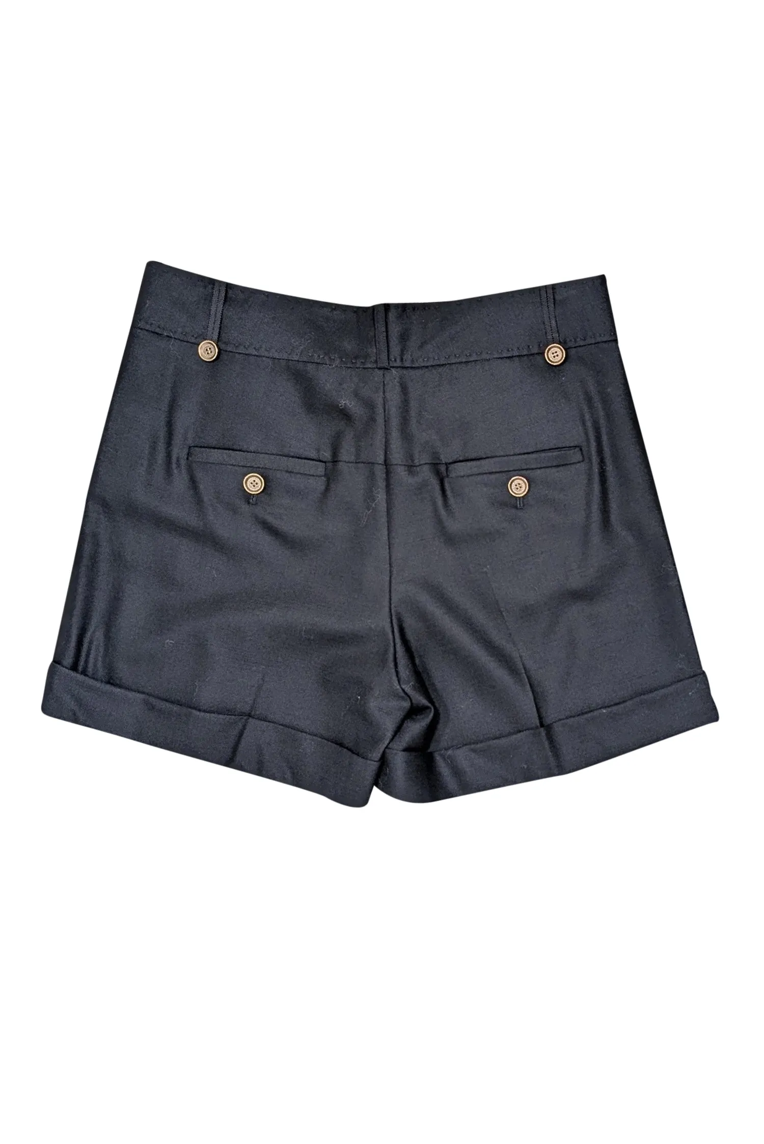 Diane von Furstenberg - Black Wool Pleated Shorts Sz 10