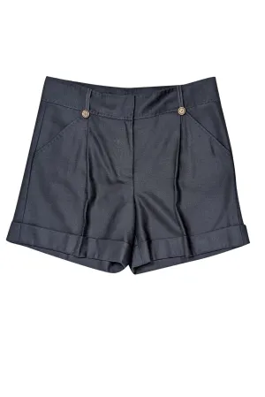 Diane von Furstenberg - Black Wool Pleated Shorts Sz 10