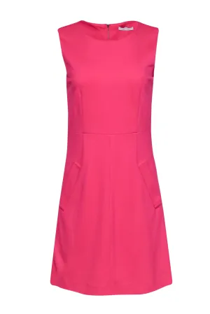 Diane von Furstenberg - Hot Pink Sheath Dress w/ Pockets Sz 8