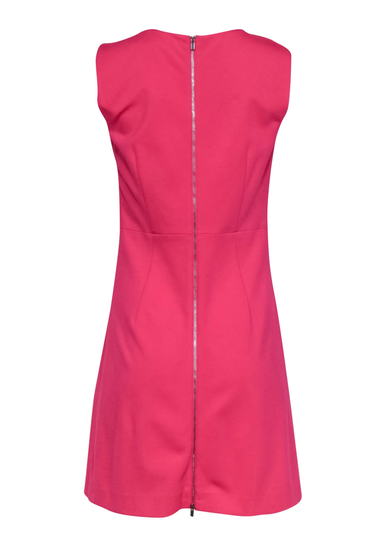 Diane von Furstenberg - Hot Pink Sheath Dress w/ Pockets Sz 8