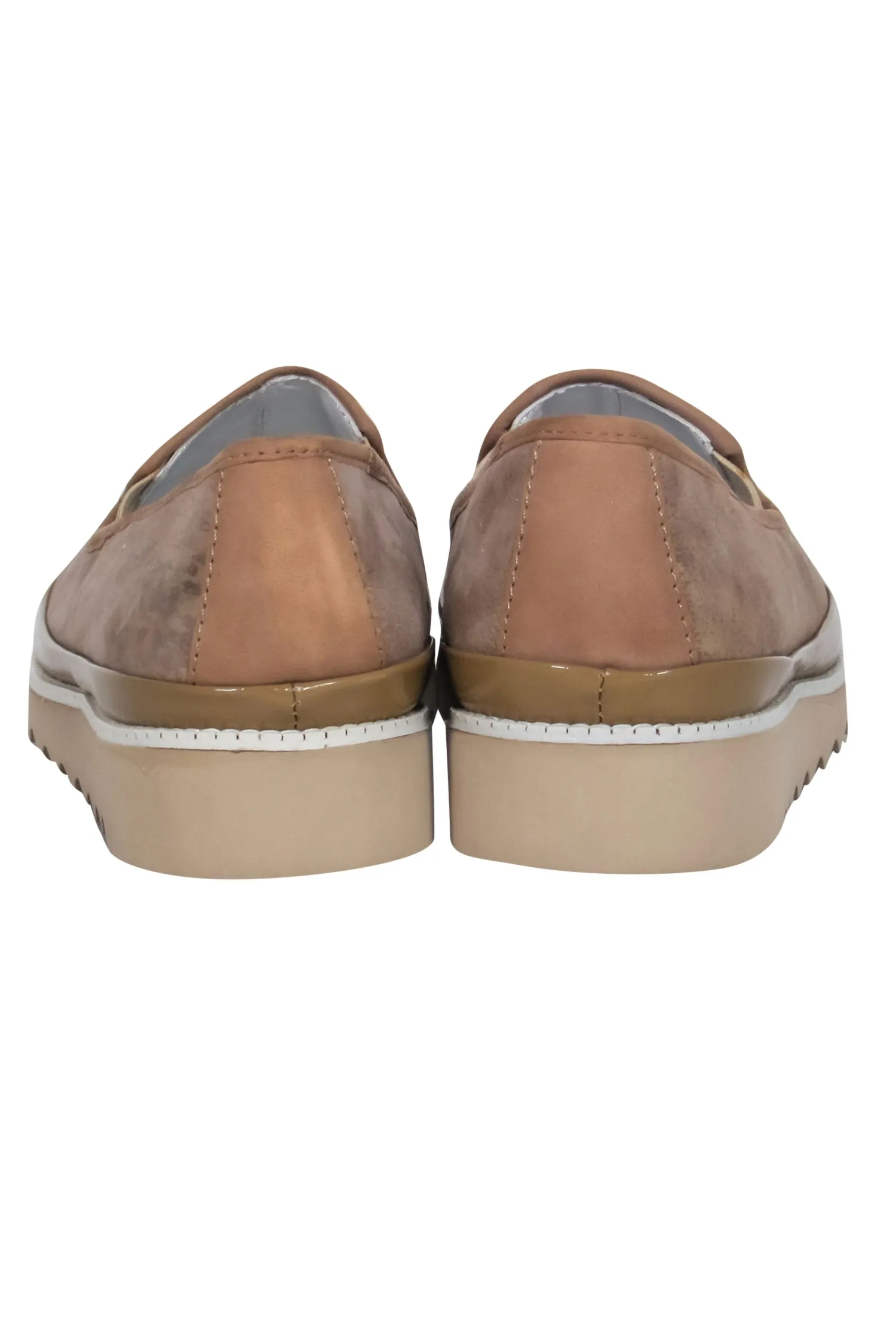 Donald J Pliner - Tan Metallic Leather Pointed Toe Platform Loafers Sz 8.5