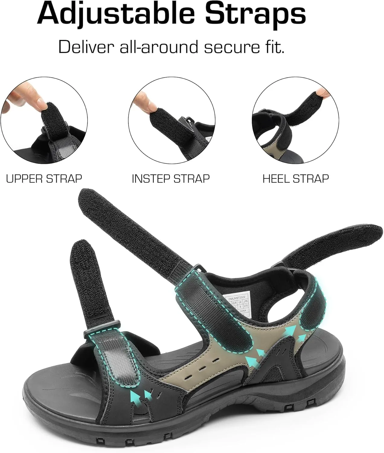 DREAM PAIRS Men??s Arch Support Hiking Sandals Sport Outdoor Athletic Comfortable Summer Beach Water Sandals