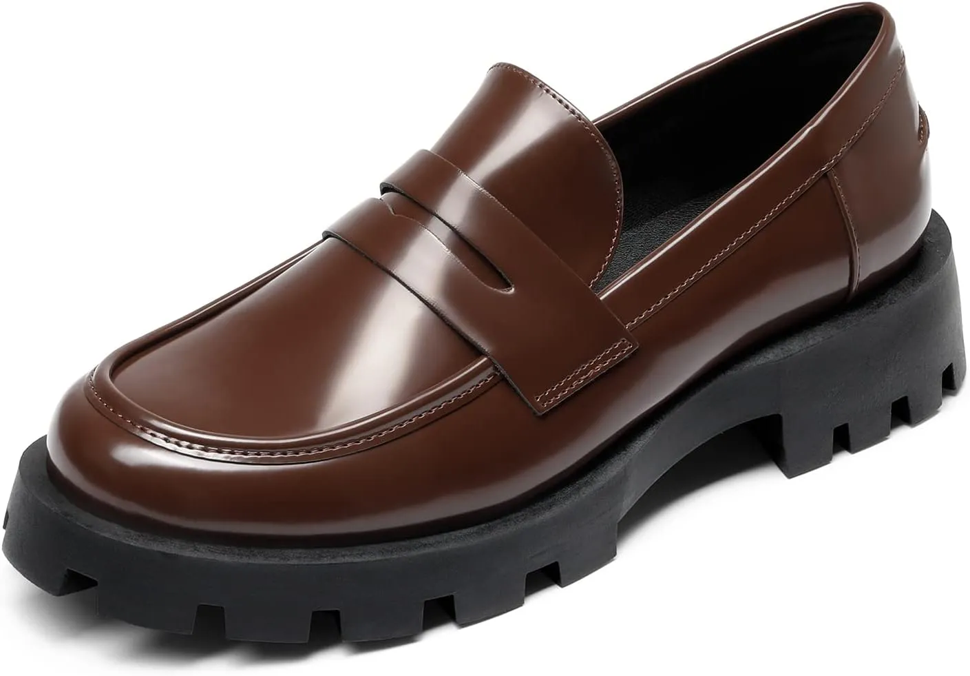 DREAM PAIRS Womens Loafers, Lug Sole Slip On Platform Chunky Penny Loafers for Women Dressy and Work, Business Casual Shoes for Women