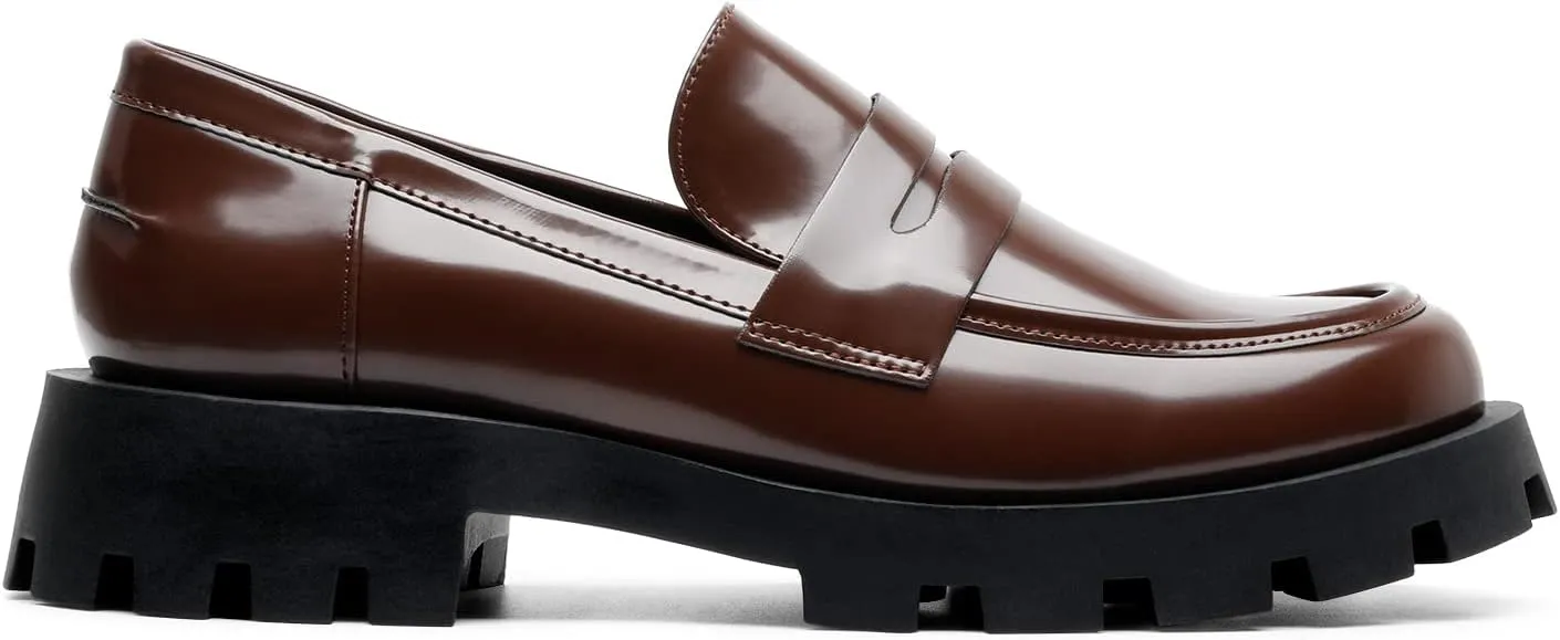 DREAM PAIRS Womens Loafers, Lug Sole Slip On Platform Chunky Penny Loafers for Women Dressy and Work, Business Casual Shoes for Women