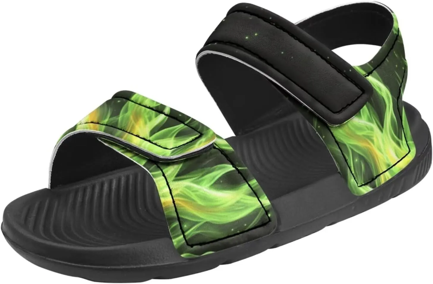Flame Sandals for Girls Open Toe Summer Dress Slide Shoes Anti Slip Leather Sport Athletic Sandals for Toddler and Kids