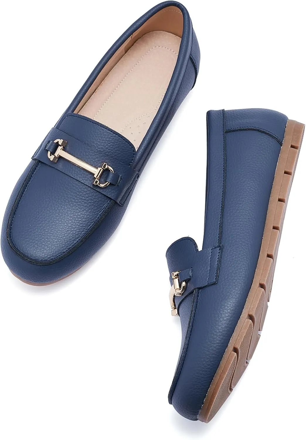 Genuine Leather Loafers for Women Driving Moccasins Business Casual Work Shoes Comfortable & Lightweight Womens Dress Flats Slip On Shoes
