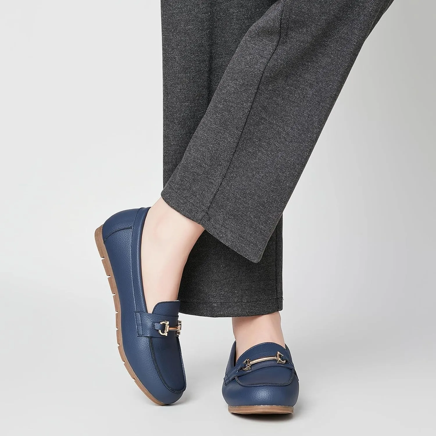 Genuine Leather Loafers for Women Driving Moccasins Business Casual Work Shoes Comfortable & Lightweight Womens Dress Flats Slip On Shoes