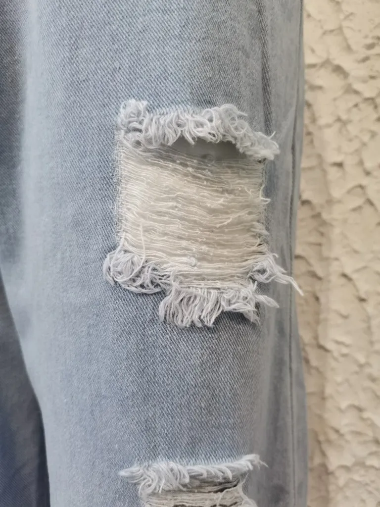 High Waist Long Jeans Loose Denim Pants with Pockets