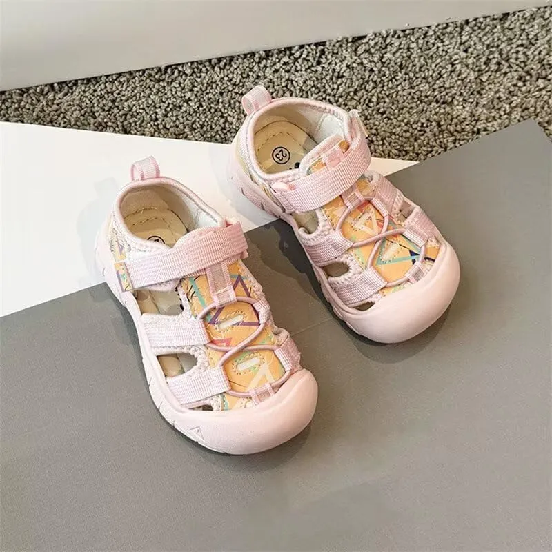 Kids Boy Girl Closed Toe Lightweight Sport Sandals for Summer Outdoor Walking Beach Aqua