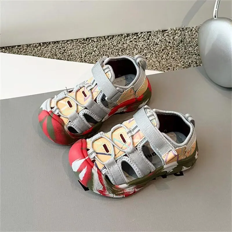 Kids Boy Girl Closed Toe Lightweight Sport Sandals for Summer Outdoor Walking Beach Aqua