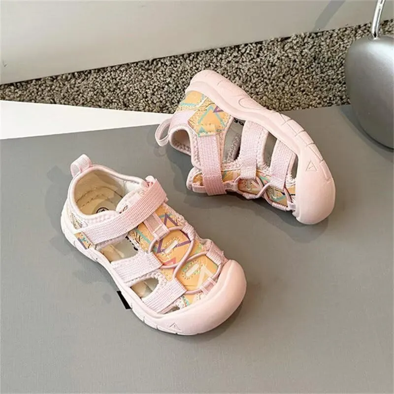 Kids Boy Girl Closed Toe Lightweight Sport Sandals for Summer Outdoor Walking Beach Aqua