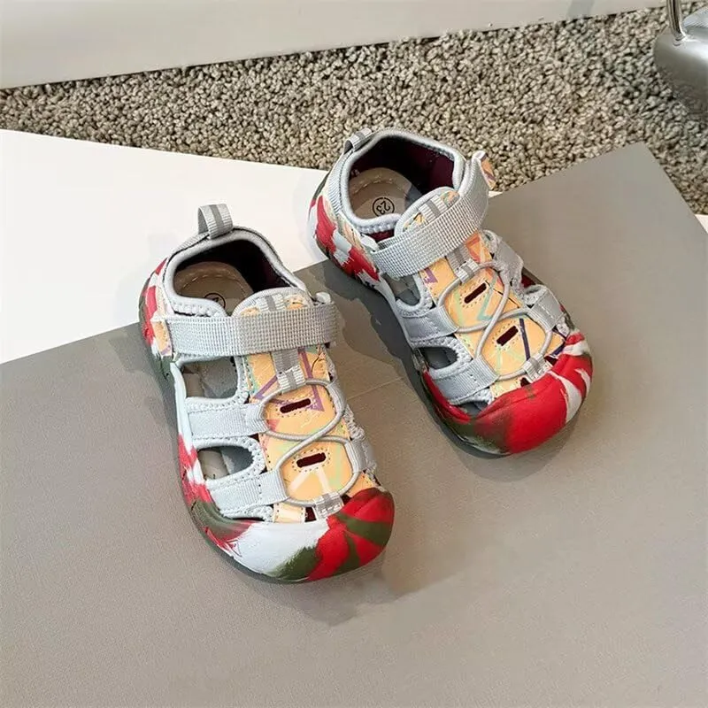 Kids Boy Girl Closed Toe Lightweight Sport Sandals for Summer Outdoor Walking Beach Aqua