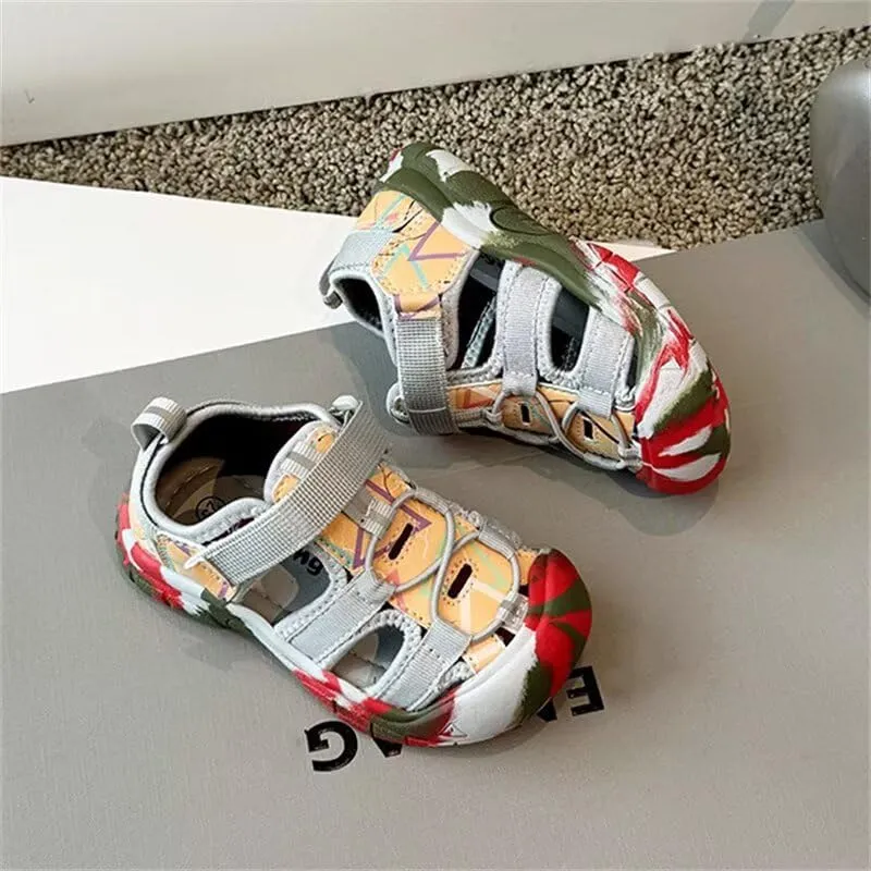 Kids Boy Girl Closed Toe Lightweight Sport Sandals for Summer Outdoor Walking Beach Aqua