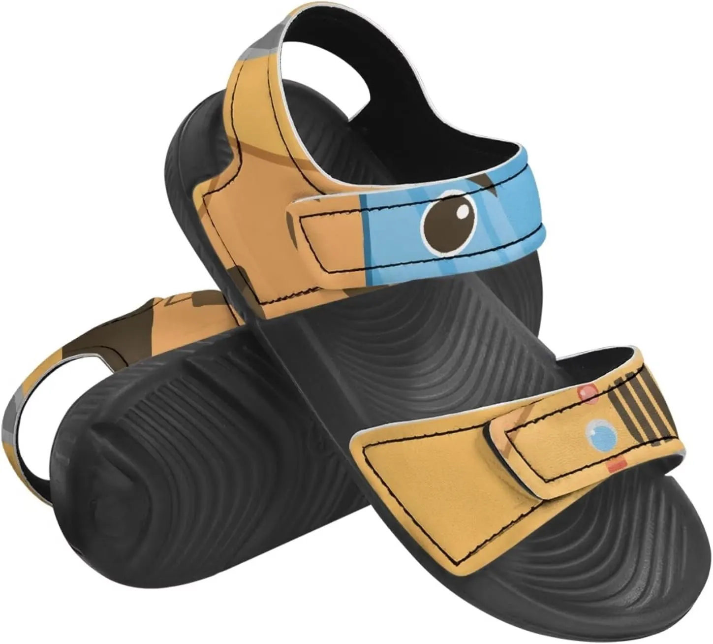 Kids Sandals Cartoon Car Print Athletic Sandals for Boys US 5 Causal Summer Sport Shoes with Adjustable Strap for Hiking Walking Beach Pool