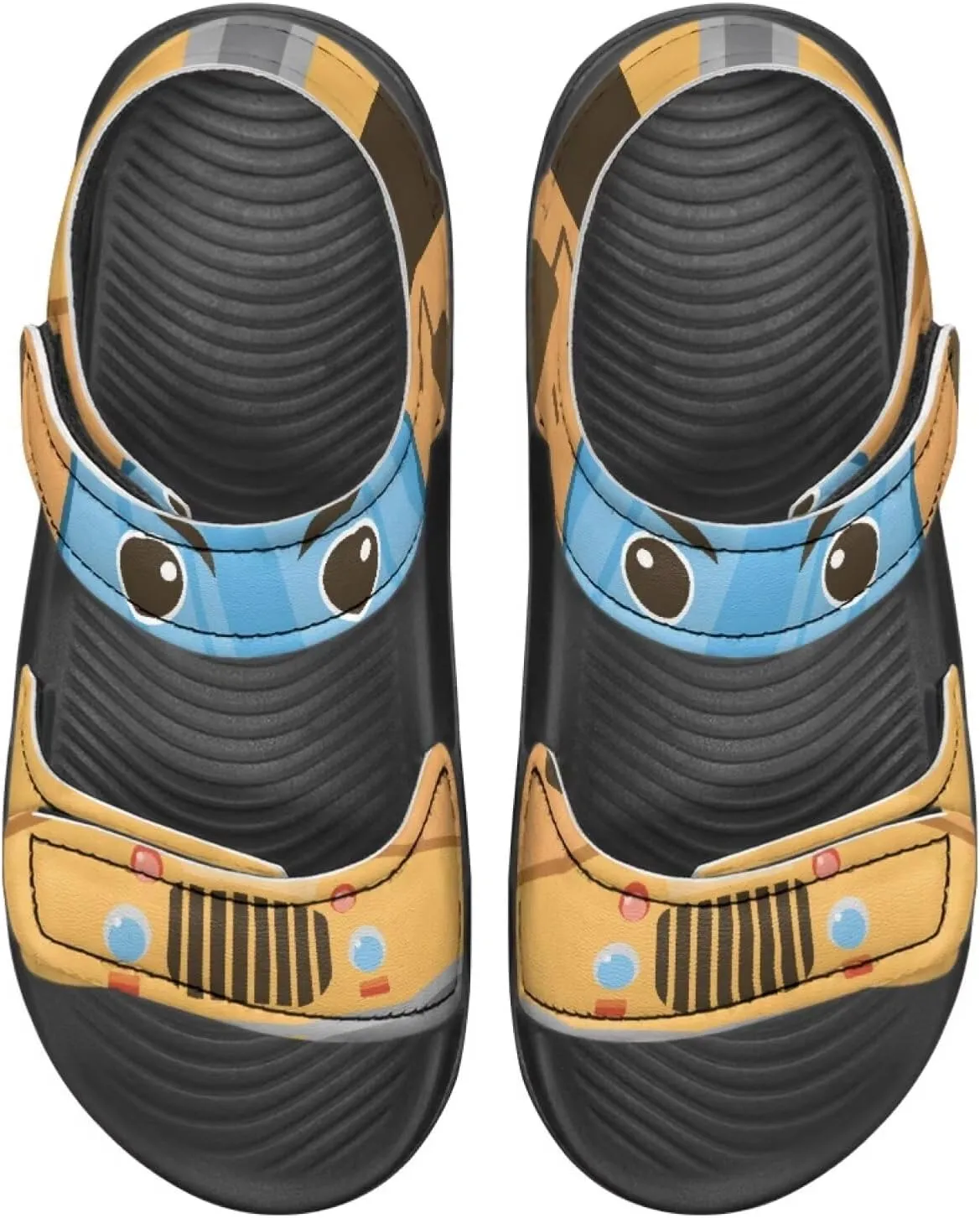 Kids Sandals Cartoon Car Print Athletic Sandals for Boys US 5 Causal Summer Sport Shoes with Adjustable Strap for Hiking Walking Beach Pool