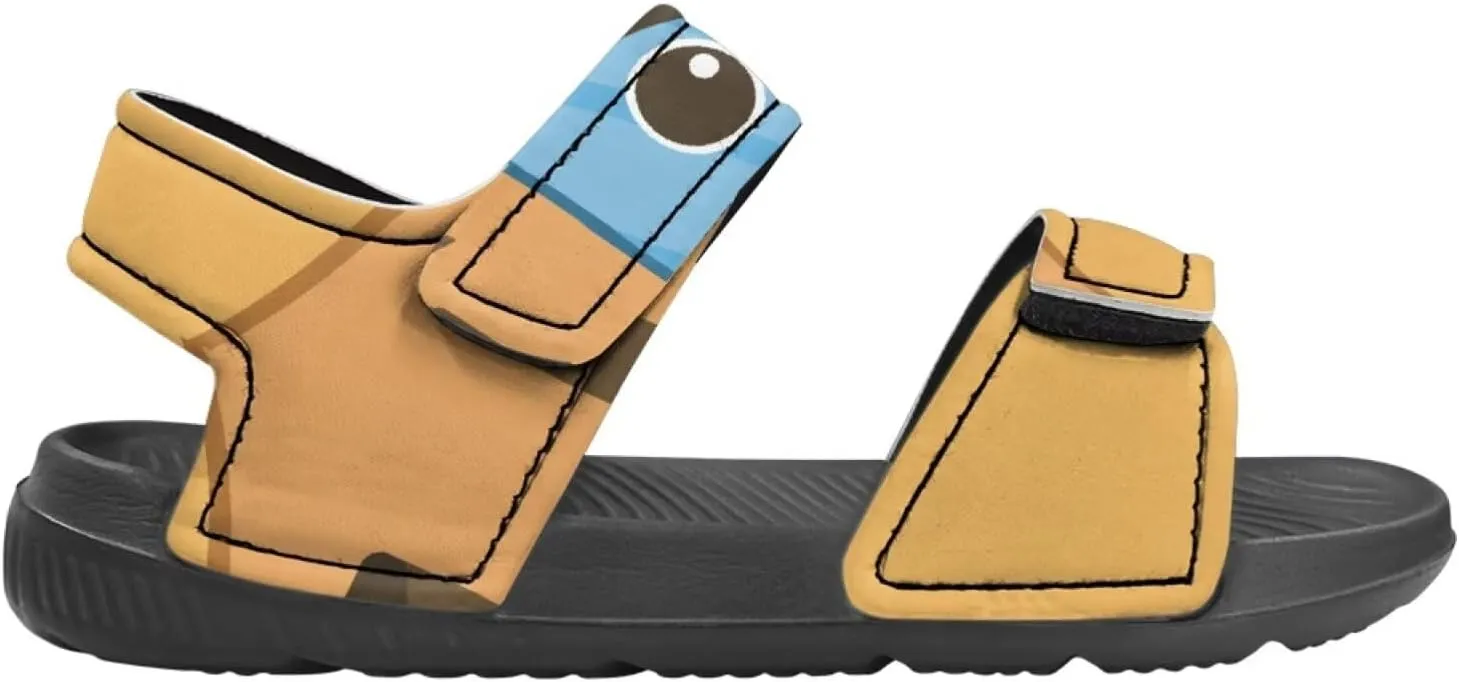 Kids Sandals Cartoon Car Print Athletic Sandals for Boys US 5 Causal Summer Sport Shoes with Adjustable Strap for Hiking Walking Beach Pool