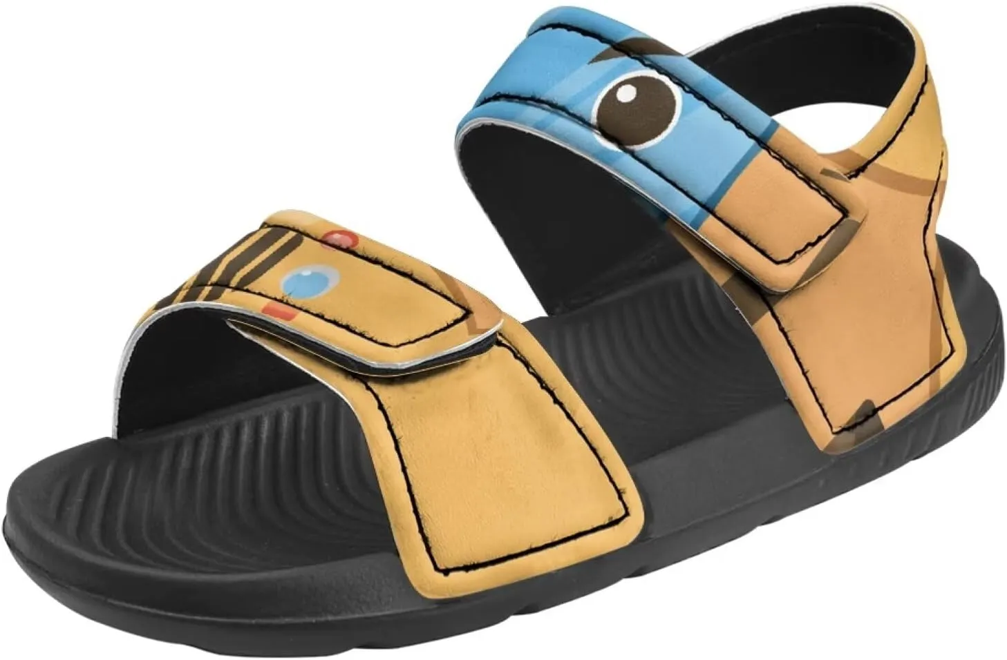Kids Sandals Cartoon Car Print Athletic Sandals for Boys US 5 Causal Summer Sport Shoes with Adjustable Strap for Hiking Walking Beach Pool