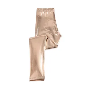 Love Life Leggings Gold Metallic Size 5-6