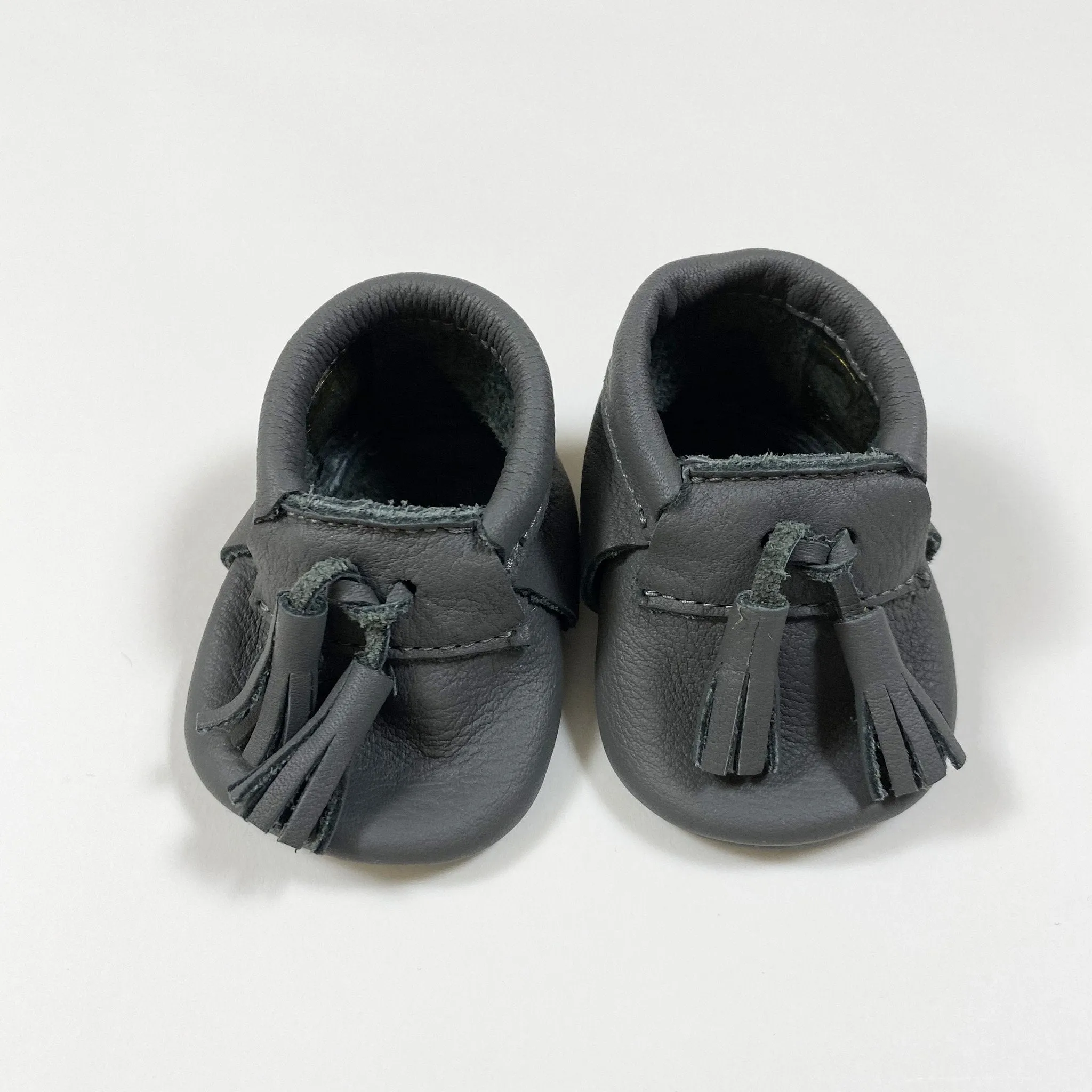 Lunilou moonless sky baby moccasins in leather with tassels 13