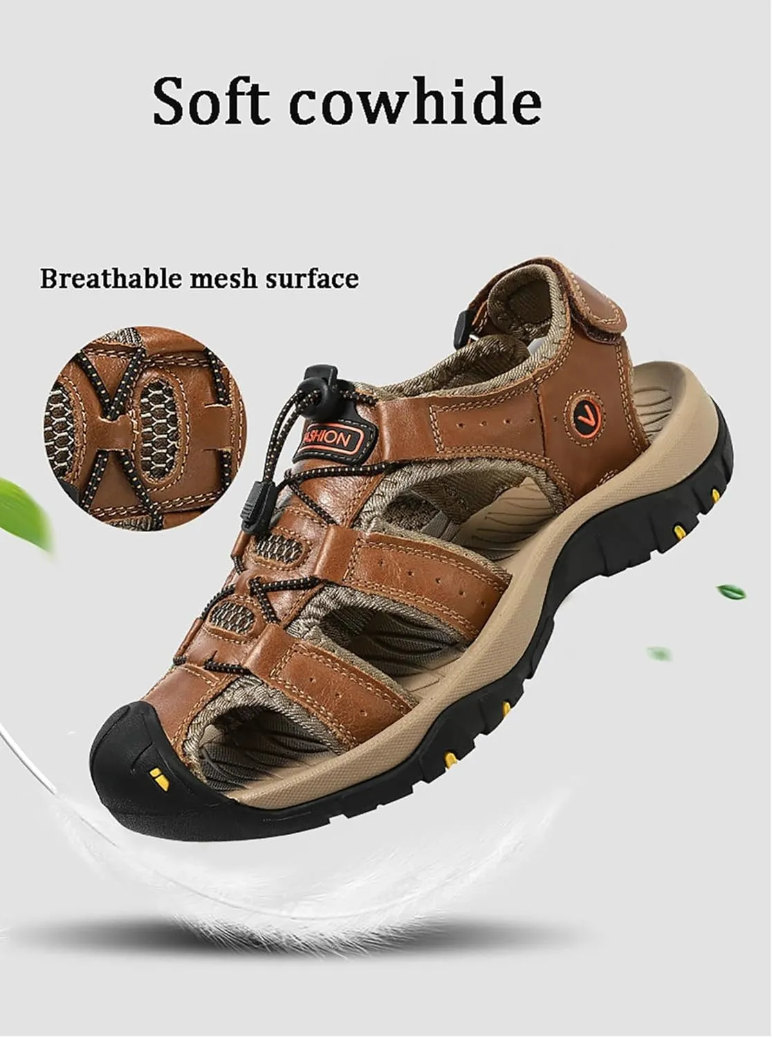 Men Closed Toe Hiking Sandals Walking Water Wading Shoes Comfort Non-slip Sport Outdoor Sandals