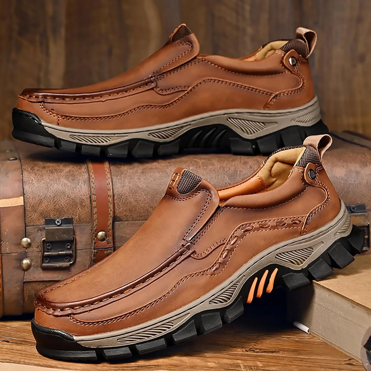 Men Loafers Comfortable Casual Shoes Walking Sneakers Oxford Waterproof Hiking Boots for Work Dress Travel