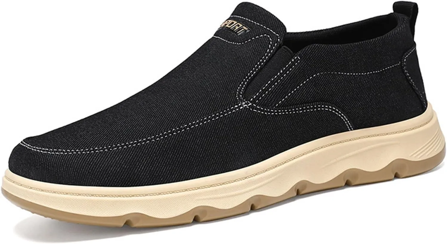 Mens Casual Slip On Shoes - Comfortable Canvas Loafers - Lightweight Boat Shoes for House Outdoor Driving Travel