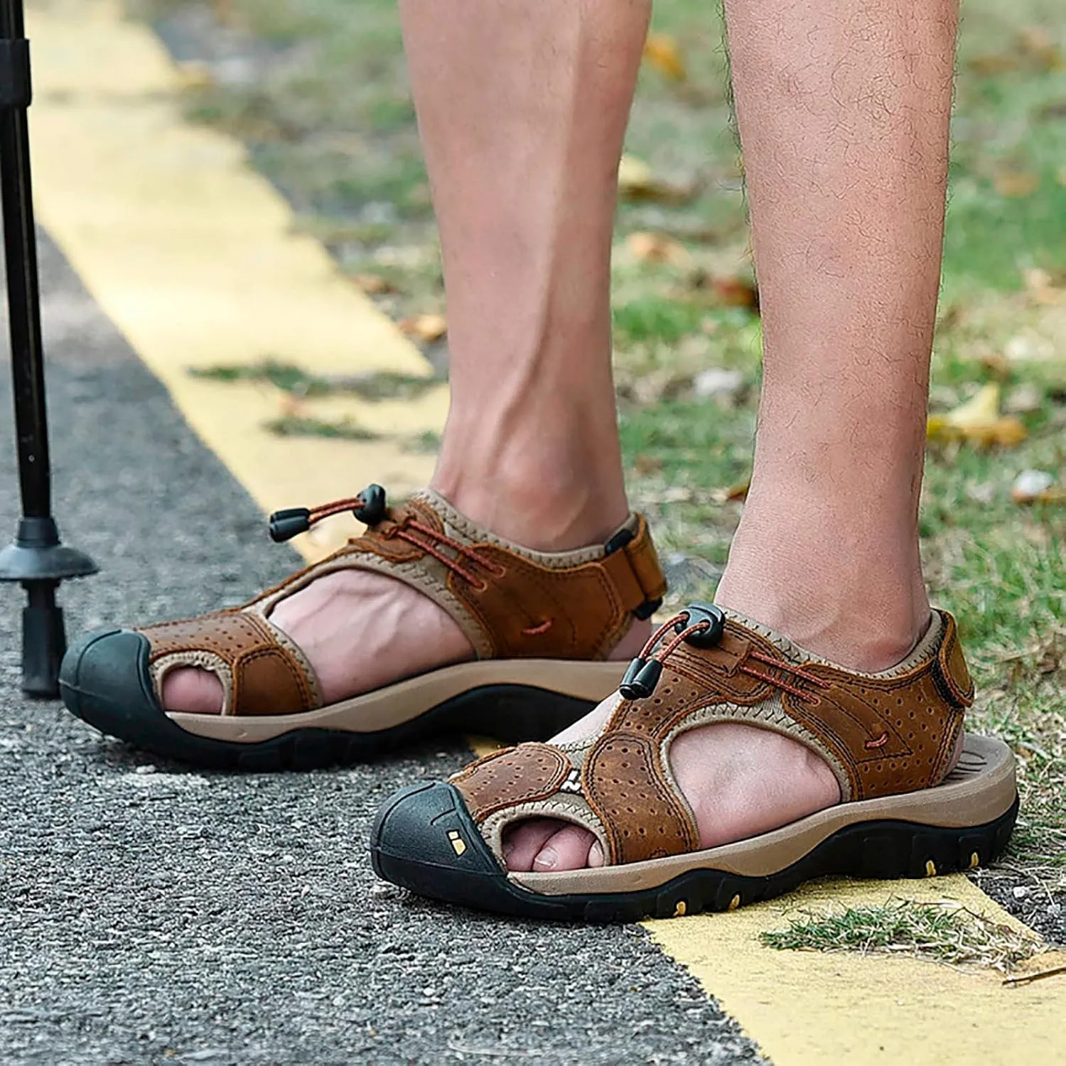 Men's Closed Toe Sandals Hiking Water Sport Athletic Beach Outdoor Shoes Comfortable Casual Summer Walking Sandal