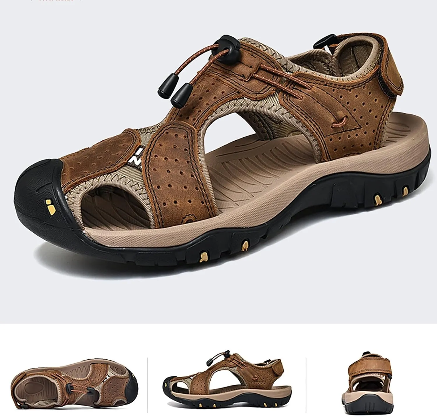 Men's Closed Toe Sandals Hiking Water Sport Athletic Beach Outdoor Shoes Comfortable Casual Summer Walking Sandal