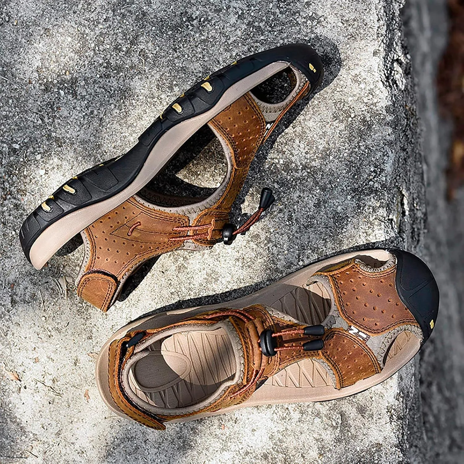 Men's Closed Toe Sandals Hiking Water Sport Athletic Beach Outdoor Shoes Comfortable Casual Summer Walking Sandal